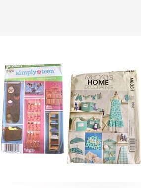 🎒BTS SALE📚 Home Decor Sewing Pattern Bundle Simplicity McCall’s Organizer Apron